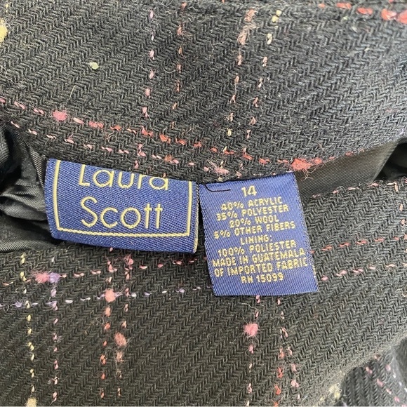 Laura Scott Wool Blend Plaid Fringe Midi Maxi Pencil Skirt Sz 14 - Picture 7 of 9